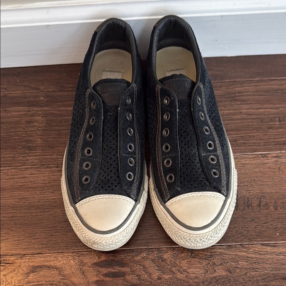 John Varvatos Converse Black Slip-On Sneakers Size: 5
